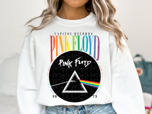 Pink Floyd Rainbow Dark Side Of The Moon Music Nostalgia Records DTF Transfers - KPI2329