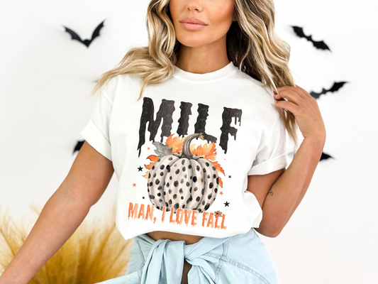 MILF Man I Love Fall Pumpkin and Leaves Fall DTF Transfers - KPI2338