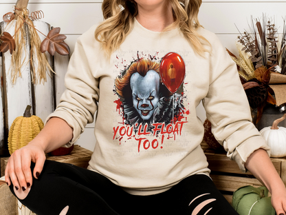 Pennywise You'll Float Too Georgie In A Balloon Sweatshirt